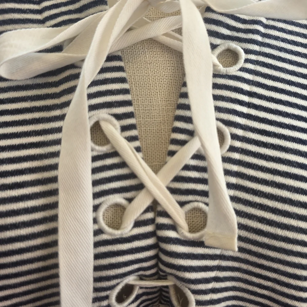 J. Crew Light Gray and White Textured Poncho M/L 1452